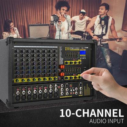 XTUGA PM1202 900W 10 Channel Stage Power Mixer 24Bit Multil-FX Processor Dual 99 DSP Effect DJ Amplifier, PM1202
