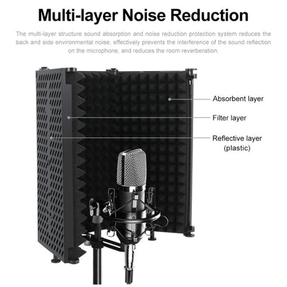 XTUGA P73 Foldable Recording Microphone Isolation Shield, P73