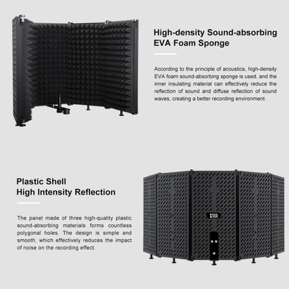 XTUGA P73 Foldable Recording Microphone Isolation Shield, P73