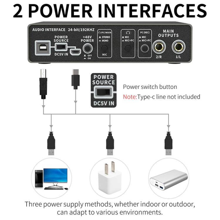XTUGA E22 Audio Interface Professional Sound Card, E22