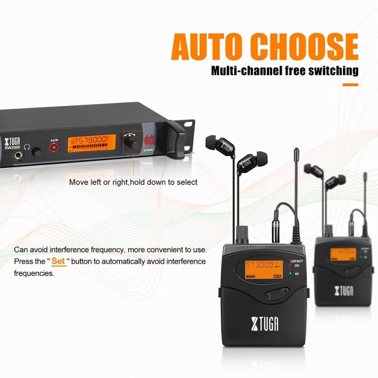 XTUGA RW2080 902-928MHz UHF Wireless Stage Singer In-Ear Monitor System Single BodyPack Receiver, RW2080 Receiver Bodypack 902-928MHz