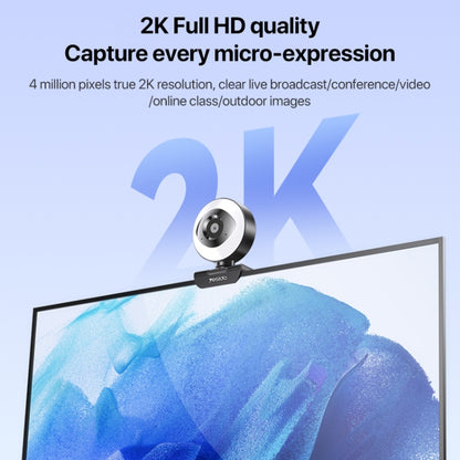 Yesido KM20 2K Zoom 4.0MP HD USB Webcam, Cable Length 1.5m with Fill Light, KM20