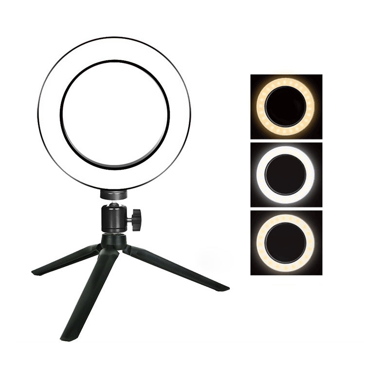 Live Broadcast Self-timer Dimming Ring LED Beauty Selfie Light with Small Table Tripod, Selfie Light Diameter: 16cm, Selfie Light Diameter: 16cm