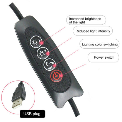 Live Broadcast Self-timer Dimming Ring LED Beauty Selfie Light with Small Table Tripod, Selfie Light Diameter: 16cm, Selfie Light Diameter: 16cm