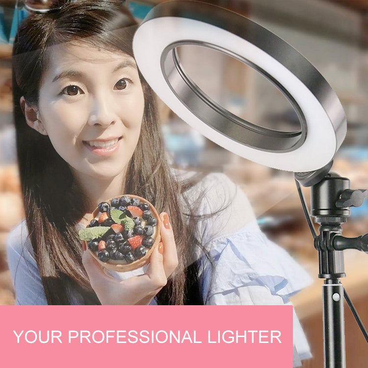 Live Broadcast Self-timer Dimming Ring LED Beauty Selfie Light with Small Table Tripod, Selfie Light Diameter: 16cm, Selfie Light Diameter: 16cm