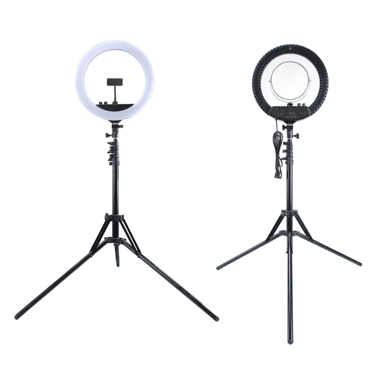 MANTOO RL-12 II 100-240V 28W 12 inch Two-color Dimmable Ring Fill Light with Tripod, 12 inch