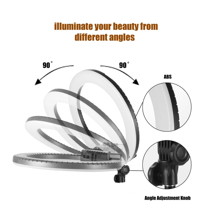 MANTOO RL-12 II 100-240V 28W 12 inch Two-color Dimmable Ring Fill Light with Tripod, 12 inch
