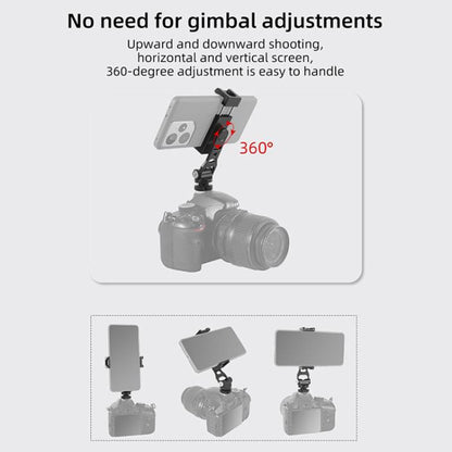 BEXIN PH-01 Desktop Live Broadcast Bracket 360 Phone Clamp Dual Cold Shoes Mount
