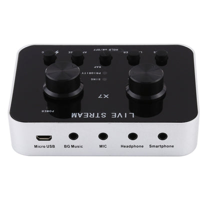 X7 Live Broadcast Audio USB Headset Microphone Webcast Entertainment Streamer Sound Card for Phone, Computer PC