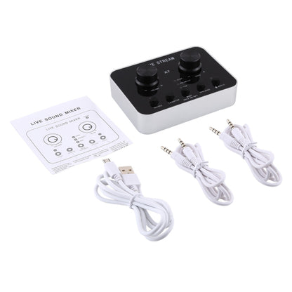 X7 Live Broadcast Audio USB Headset Microphone Webcast Entertainment Streamer Sound Card for Phone, Computer PC