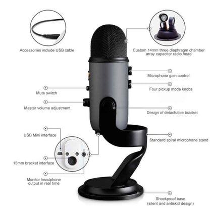 Logitech Blue Yeti USB Condenser Microphone, Blue Yeti(Silver), Blue Yeti(Black), Blue Yeti(Blue)