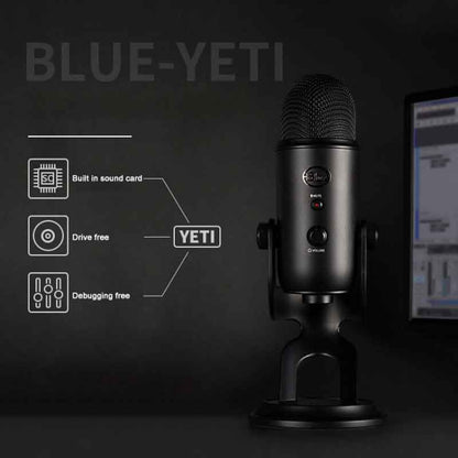 Logitech Blue Yeti USB Condenser Microphone, Blue Yeti(Silver), Blue Yeti(Black), Blue Yeti(Blue)