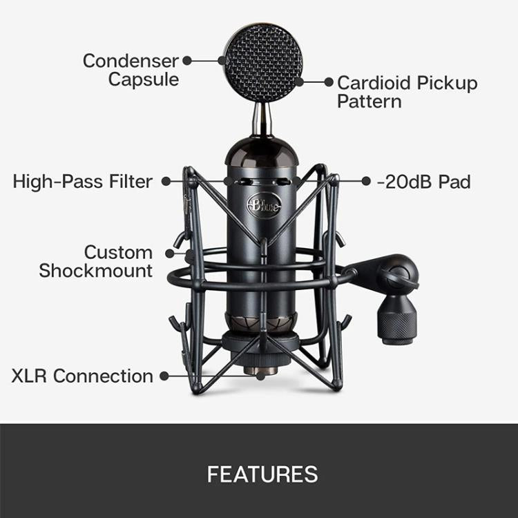 Logitech Blue Spark SL Network K Song Anchor Equipment Condenser Recording Microphone, Blue Spark SL