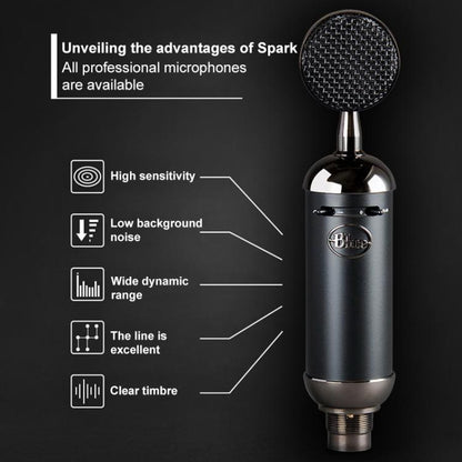 Logitech Blue Spark SL Network K Song Anchor Equipment Condenser Recording Microphone, Blue Spark SL