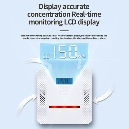 XY-S510COM 2 in 1 Carbon Monoxide Smoke Composite Alarm Detector without Battery