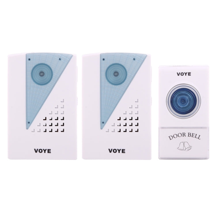 VOYE V001A2 Wireless Smart Music LED Home Doorbell with Dual Receiver, Remote Control Distance: 120m (Open Air), V001A2
