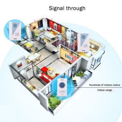 VOYE V001A2 Wireless Smart Music LED Home Doorbell with Dual Receiver, Remote Control Distance: 120m (Open Air), V001A2