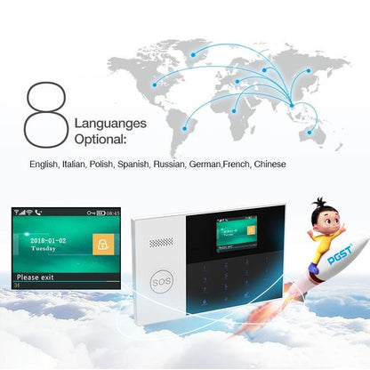 PG-105-GSM GSM/GPRS + WiFi Intelligent Alarm System with Touch Keypad & LCD Screen & RFID Function, US Version, PG-105-GSM(US Version)