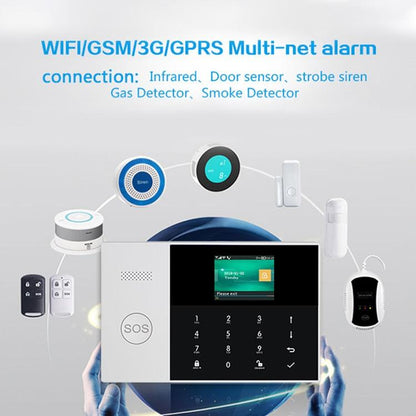 PG-105-GSM GSM/GPRS + WiFi Intelligent Alarm System with Touch Keypad & LCD Screen & RFID Function, US Version, PG-105-GSM(US Version)