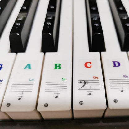 2 PCS 88 / 61 / 54 / 49 Keys Piano Electronic Organ Keyboard Hand Roll Piano Notation Musical Scale Transparent Sticker, 2 PCS Musical Scale Transparent Sticker