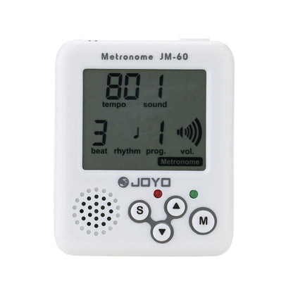 JOYO JM-60 Mini Portable Rechargeable Clip-on Electronic Digital Metronome Tone Generator Tuner for Guitar Violin Ukulele, JM-60 (White)