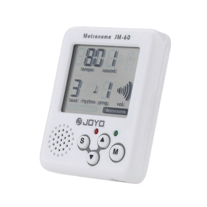 JOYO JM-60 Mini Portable Rechargeable Clip-on Electronic Digital Metronome Tone Generator Tuner for Guitar Violin Ukulele, JM-60 (White)