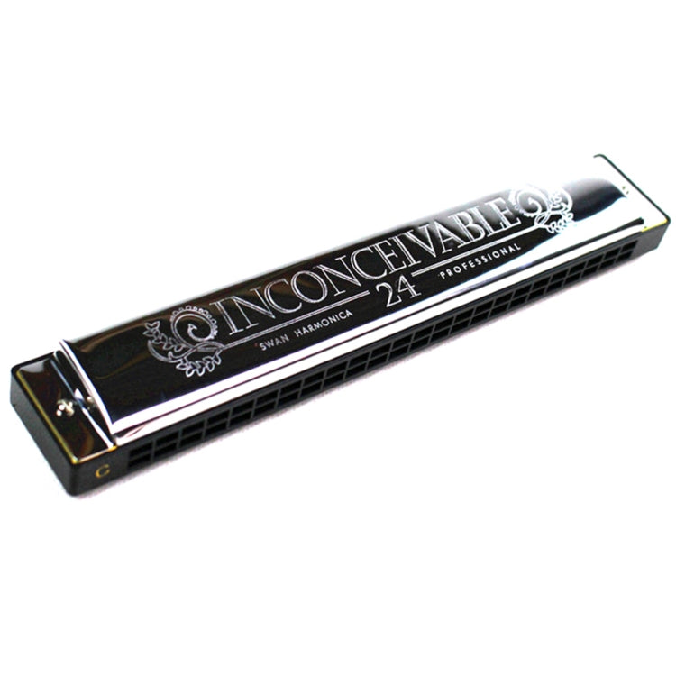Swan 24-holes Polyphonic Harmonica Beginner Children Adult Students Playing Musical Instruments, 24-holes Polyphonic Harmonica