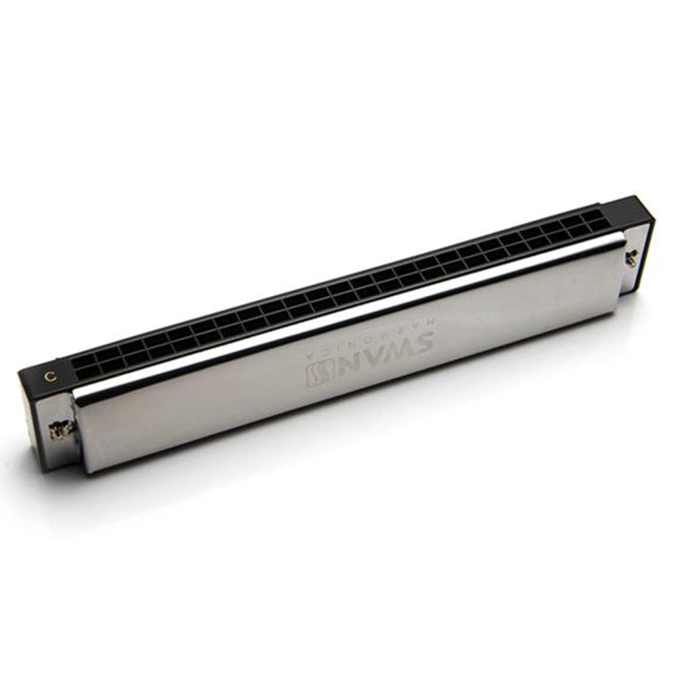 Swan 24-holes Polyphonic Harmonica Beginner Children Adult Students Playing Musical Instruments, 24-holes Polyphonic Harmonica