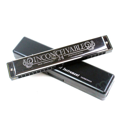 Swan 24-holes Polyphonic Harmonica Beginner Children Adult Students Playing Musical Instruments, 24-holes Polyphonic Harmonica