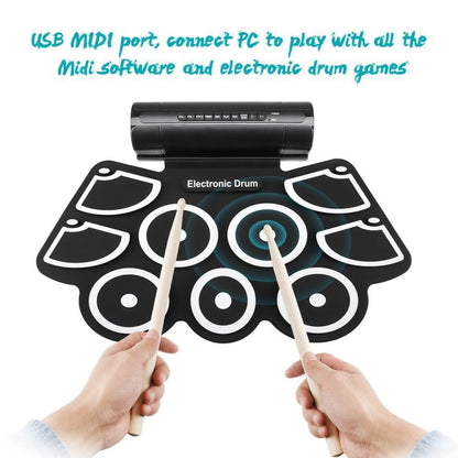 MD760 USB Electronic Drum Percussion Thicken Silicone Hand Roll Drum, MD760 Electronic Drum