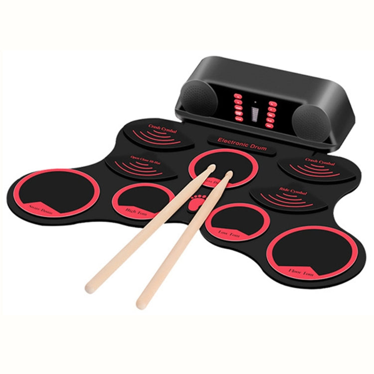 Portable Adult Beginner Children Hand Roll Electronic Drum, Electronic Drum(Black)