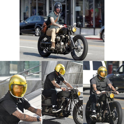 Soman Motorcycle Bubble Visor Open Face Helmet Visor Helmet Windshield Shield with Transparent Frame