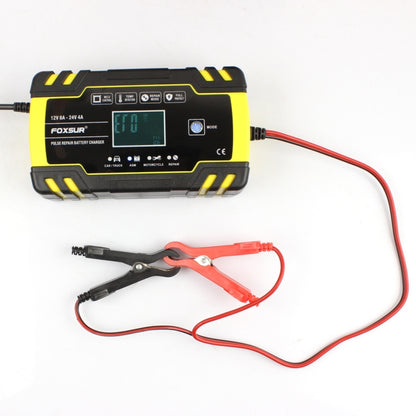 FOXSUR 12V-24V Car Motorcycle Truck Repair Battery Charger AGM Charger, EU Plug, EU Plug, UK Plug, US Plug