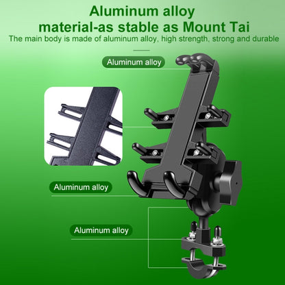 U-shaped Bolt Ball-Head Motorcycle Handlebar Multi-function Eight-jaw Aluminum Phone Navigation Holder Bracket, Width of Phone: 6.5-10.2cm  , U-shaped Bolt