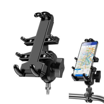 M8 Bolt Ball-Head Motorcycle Multi-function Eight-jaw Aluminum Phone Navigation Holder Bracket, M8 Bolt