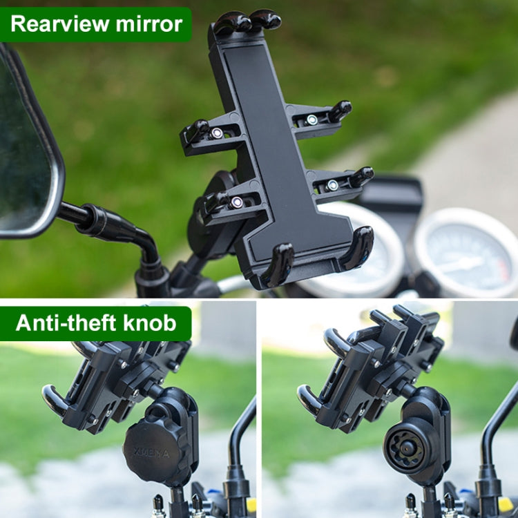 M8 Bolt Ball-Head Motorcycle Multi-function Eight-jaw Aluminum Phone Navigation Holder Bracket, M8 Bolt
