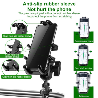 M8 Bolt Ball-Head Motorcycle Multi-function Eight-jaw Aluminum Phone Navigation Holder Bracket, M8 Bolt