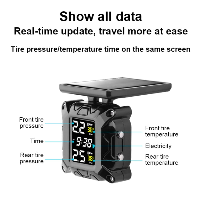 M9 Motorcycle Solar Wireless Tire Pressure Monitor  Tire Pressure, M9