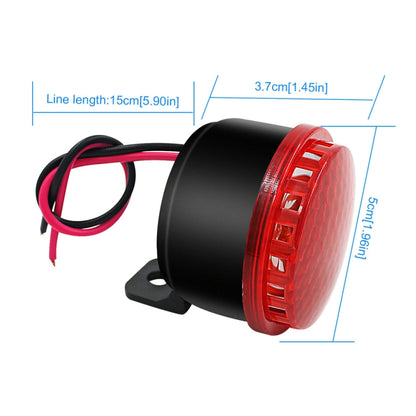 Motorcycle Brakes Horn with Red LED Light 12V 6 Tones + LED Lamp, Brakes Horn