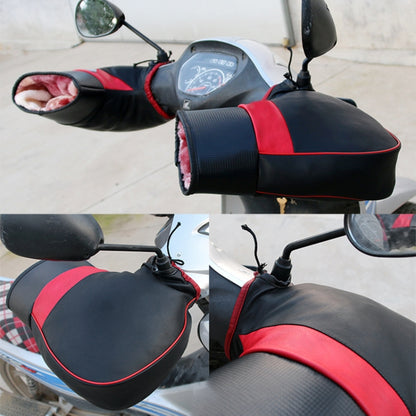 1 Pair Motorcycle Water & Wind Resistant Winter Warm Ski Riding Gloves, PU Gloves