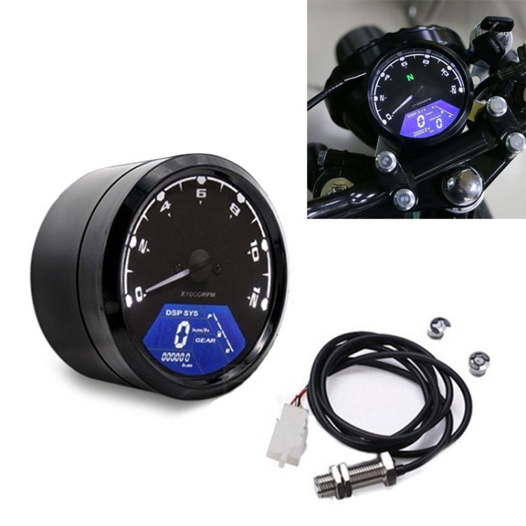 Universal Motorcycle Retro Modified Instrument Odometer LCD Instrument Assembly, Retro Instrument Odometer