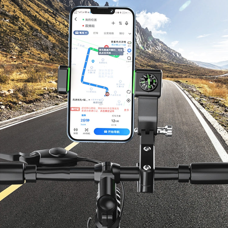 Motorcycle Spherical Compass Phone Holder, Handlebar without Light, Handlebar without Light (Black), Handlebar without Light (Green)