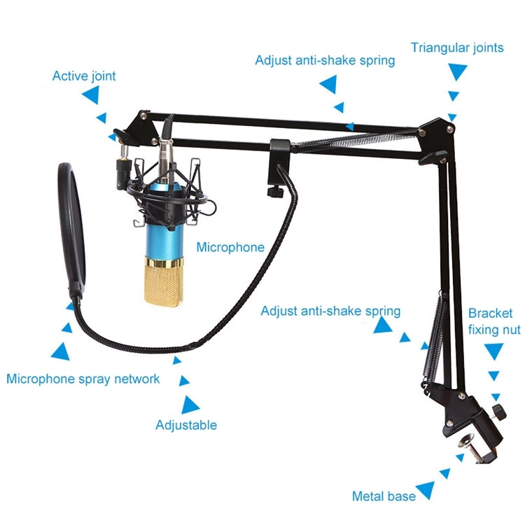 BM-800 Network K-Song Dedicated High-end Metal Shock Mount Microphone Set, BM800 Kit Pink, BM800 Kit Blue, BM800 Kit Black