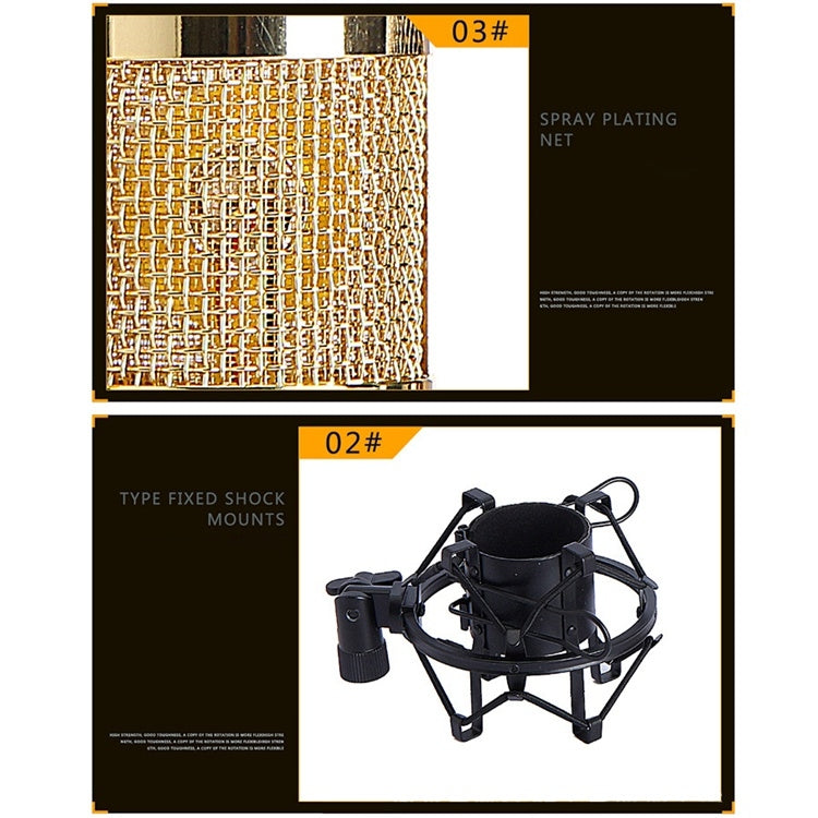 BM-800 Network K-Song Dedicated High-end Metal Shock Mount Microphone Set, BM800 Kit Pink, BM800 Kit Blue, BM800 Kit Black