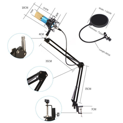 BM-800 Network K-Song Dedicated High-end Metal Shock Mount Microphone Set, BM800 Kit Blue, BM800 Kit Black, BM800 Kit Pink