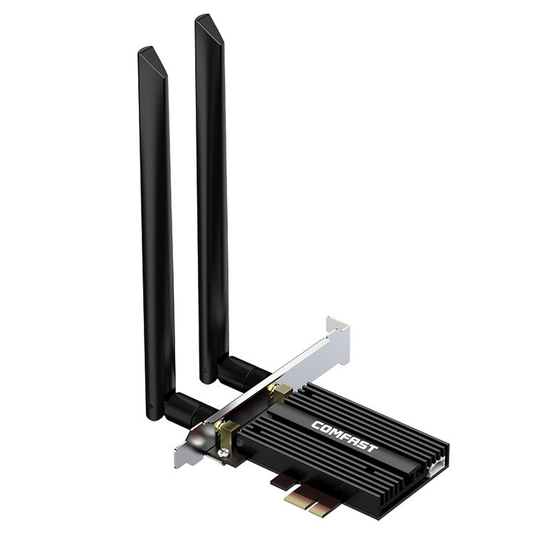 COMFAST CF-AX181 PRO 3000Mbps Tri-band + Bluetooth 5.2 Wireless WiFi6E PCI-E Network Card with Heat Sink, CF-AX181 PRO