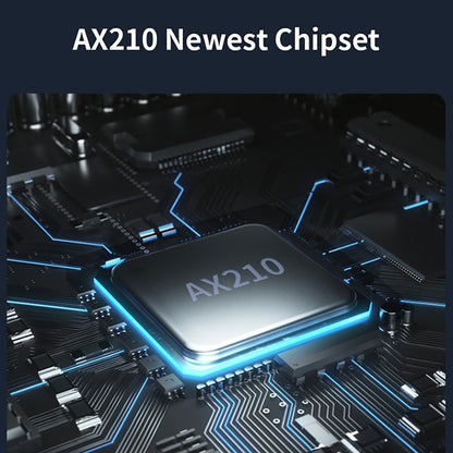 COMFAST CF-AX210 PLUS 5374Mbps Tri-band + Bluetooth 5.2 Wireless WiFi6E PCI-E Network Card, CF-AX210 PLUS