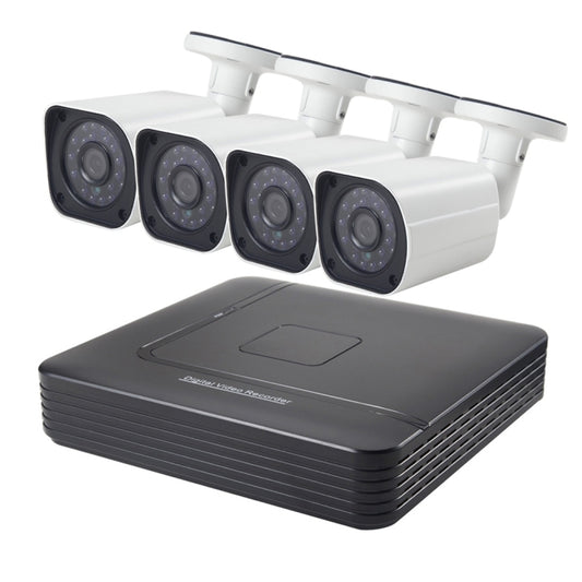 A4B6 4Ch Bullet IP Camera NVR Kit, Support Night Vision / Motion Detection, IR Distance: 15m, A4B6/Kit 720P 1.0MP, A4B6/Kit 960P 1.3MP, A4B6/Kit 1080P 2.0MP