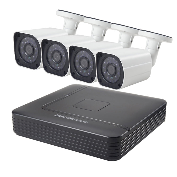 A4B6 4Ch Bullet IP Camera NVR Kit, Support Night Vision / Motion Detection, IR Distance: 15m, A4B6/Kit 720P 1.0MP, A4B6/Kit 960P 1.3MP, A4B6/Kit 1080P 2.0MP