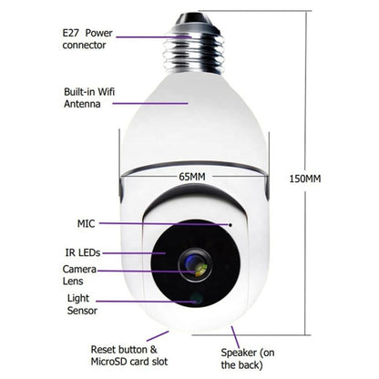 GA-C11 1080P 2MP 5G Dual Frequency Two-way Voice Intercom Bulb Camera, 5G Dual Frequency